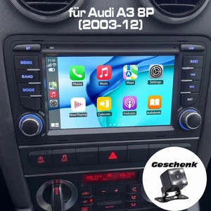 7" für Audi A3 8P (2003-12) Android Auto-Radio Stereo CarPlay GPS 2+32GB +Kamera - Picture 1 of 16