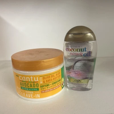 CANTU Avocado Leave In Conditioning Cream 340g & HALF COCONUT OIL USED K3 - Image 1 of 4