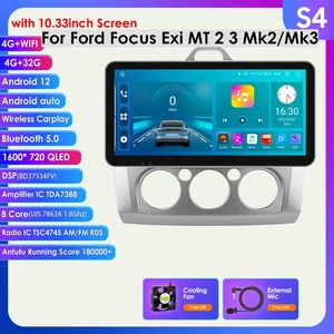 Radio CarPlay GPS estéreo Android 10.33" para Ford Focus Exi MK2/3 MT 2004-2011 AI - Imagen 1 de 24