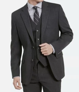 Alfani Men's Slim Fit Stretch Solid Suit Jacket Sz 40L In Charcoal Gray $360 - Picture 1 of 4