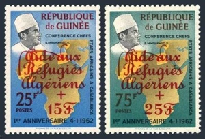 Guinea B36-B37,MNH.Michel 143-144. To help Algerian refugee,1962. - Picture 1 of 1