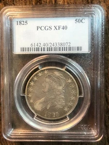 1825 Capped Bust Half Dollar PCGS XF40 Cert# 24338072 - Picture 1 of 4