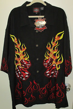 NWT Dragonfly Roadhouse High Roller PG852 Men's Button Front Lounge Shirt 5XL