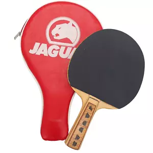 Vintage Jaguar Table Tennis Ping Pong Bat with Case - Classic Sports Collectible - Picture 1 of 23
