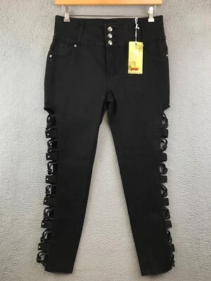 NWT Silver Diva Womens Push Up Jeans Size 17 Black With Button Detail & Cut-Out - Image 1 of 4