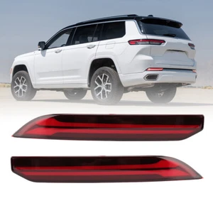 2pcs LED Rear Bumper Reflector Lamp For 2021-2024 Jeep Grand Cherokee Red LH+RH - Picture 1 of 11