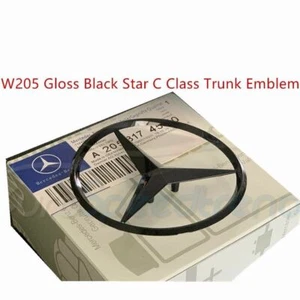 W205 Gloss Black Star C Class Trunk Emblem for Rear Lid Logo Badge AMG - Picture 1 of 4
