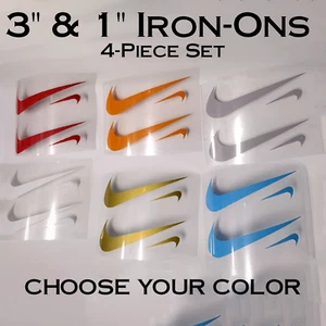 3" Wide & 1" Wide Iron-Ons ✂️ 4-Piece Set (SWOOSH) - Picture 1 of 1
