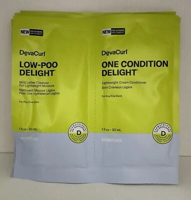 Devacurl Low Poo Delight Cleanser & Conditioner 1oz Each  5 PCS  DUO LOT - Image 1 of 4