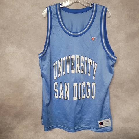 Rare Vintage 90s Champion University San Diego Toreros Basketball Jersey 48 XL Cover