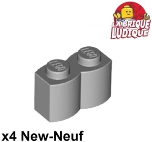 Lego 4x Baustein modifiziert 1x2 Holz Palisade gris/hell bläulich grau 30136 NEU - Bild 1 von 1