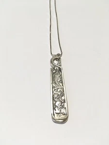 Collar colgante de plata esterlina grabado a mano hecho a mano en plata esterlina - Imagen 1 de 12