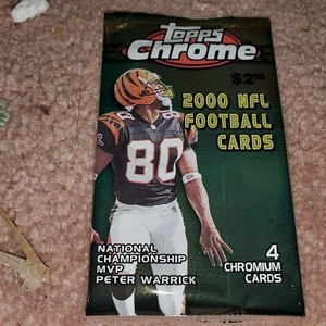 2000 TOPPS CHROME FOOTBALL CARD PACK POS.ROOKIE-REFRACTOR+FREE BRADY ROOKIE CARD - Picture 1 of 4