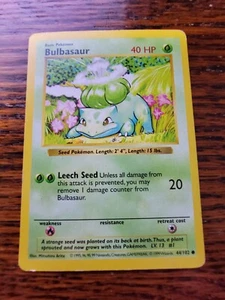 MP Pokémon TCG Bulbasaur Base Set 44/102 Regular Shadowless Common - Picture 1 of 2
