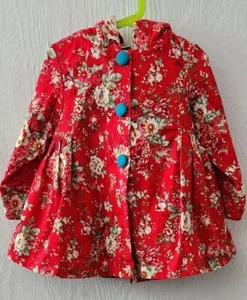 Maria Elena Girls size 4T Floral Print Hooded Lined Jacket - Picture 1 of 11