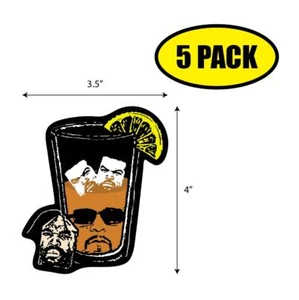 PACK DE 5 CALCOMANÍAS ADHESIVAS ICE-T MASHUP de 4"x2,75" humor regalo divertido en muy buen estado0269 - Imagen 1 de 2