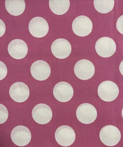 Pink Large White Polka Dot Cotton Quilt Fabric By the yard 36x44" - Picture 1 of 2