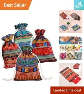 Drawstring Gift Bag - Cotton Reusable Pouches for Jewelry, Coins & More - 12pcs - Picture 1 of 11