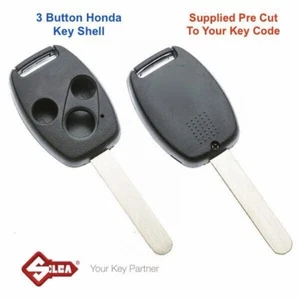 For HONDA Replacement 3 Button Remote Key Shell Cut To Your Key Code -FREE POST - Picture 1 of 3