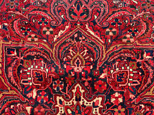 ANTIQUE WOOL RUG HANDKNOTTED VINTAGE 9x13 handmade oriental geometric heriz 9x12
