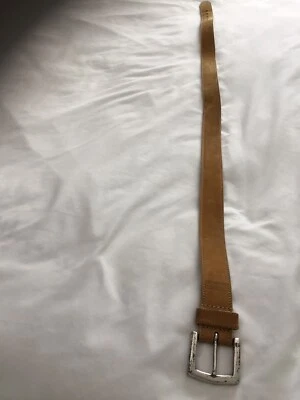 Cinturón Timberland cuero genuino para hombre talla 36 bronceado claro hebilla plateada China Foto 1 de 4