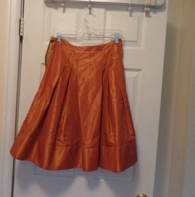YOANA BARASCHI BEAUTIFUL ORANGE SILK FULL SHORT SKIR,  SILK LINED  SZ 6 NWT - Imagem 1 de 4