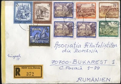 AUSTRIA   1984  Monasteries and Abbeys, + ROMANIAN PHILATELIC ASSOCIATION label - Image 1 of 3