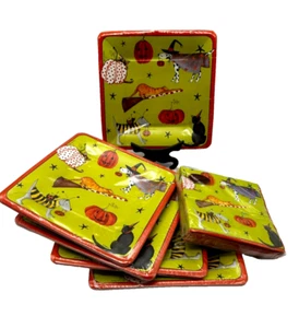 Caspari Viecher im Kostüm Halloween Dessert Pappteller Servietten Katzen Hunde Set - Bild 1 von 4