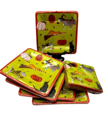 Caspari Critters en Disfraz Halloween Postre Papel Platos Servilletas Gatos Perros Lote Foto 1 de 4