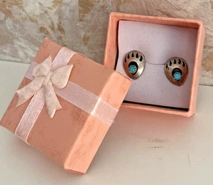 Vintage Southwestern Sterling Silver & Turquoise Stud 1/2" Earrings - Picture 1 of 3
