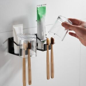 1PCS Self/adhesive Stainless Steel Toothbrush Holder Wall Mount Toothpaste Rack