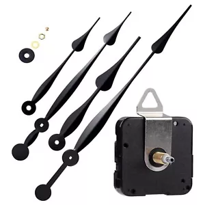 Clock Movement Mechanism Kit with 2 Pack Long Spade Hands Quartz Clock Motor ... - Picture 1 of 7