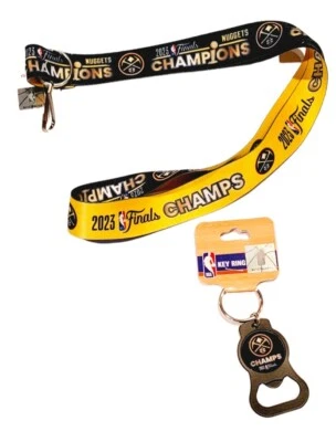 Denver Nuggets 2023 NBA Finals Champs Lot-2 Lanyard & Bottle Opener Keychain New - Image 1 of 4