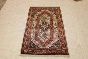 Jammu Kashmir Rug, 4x6 Area Rug, Hand Knotted Rug, Oriental Wool Rug - Picture 1 of 9
