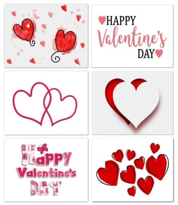 Valentine's Day Cards - Blank Inside with Envelope - 5.5"x4.25" - 12 or 24 Packs - Image 1 of 2