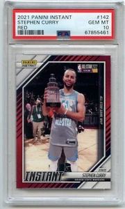 PSA 10 Gem Mint Stephen Curry 2021 Panini Instant RED /99 #142 All Star Game MVP - Bild 1 von 2