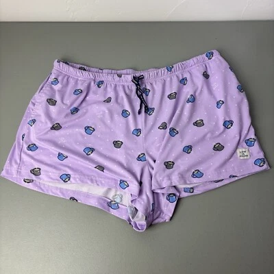 Pantalones cortos Life is Good para dormir ropa de salón XXL taza de café para mujer chocolate caliente púrpura Foto 1 de 4