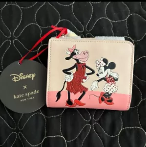 NWT Kate Spade Bifold Wallet Disney Minnie Clarabel Pink - Picture 1 of 4