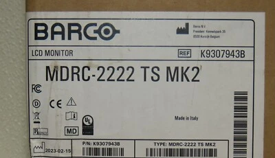 Barco MDRC-2222 TS MK2 Full HD LED Monitor Display Touch Screen 2023 - Image 1 of 3