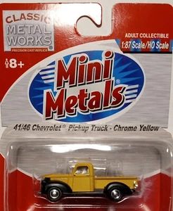 CMW Mini Metals #30269A 1941-1946 Chevrolet Pickup Truck Chrome Yellow HO Gauge - Picture 1 of 3