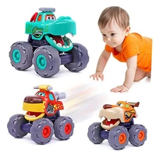 Toy Cars for 1 Year Old Boy Gifts Monster Trucks Boys Toys for 1 2 3 Animal - Picture 1 of 7