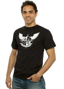 ThinkGeek Tee Shirt Geek and Proud Xl Black Short Sleeved Pi 8 bit Flask - Picture 1 of 3