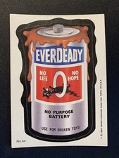 1985 Topps Wacky Packages Everdeady Battery 44 Sticker Card Checklist Back