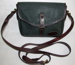 MULBERRY Dark Green Textured Leather Vintage Flap Crossbody Shoulder Bag Purse - Picture 1 of 12