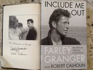 Farley Granger SIGNED Autobio Movie Actor Hitchcock Goldwyn Rope Photos HC/DJ - Picture 1 of 11
