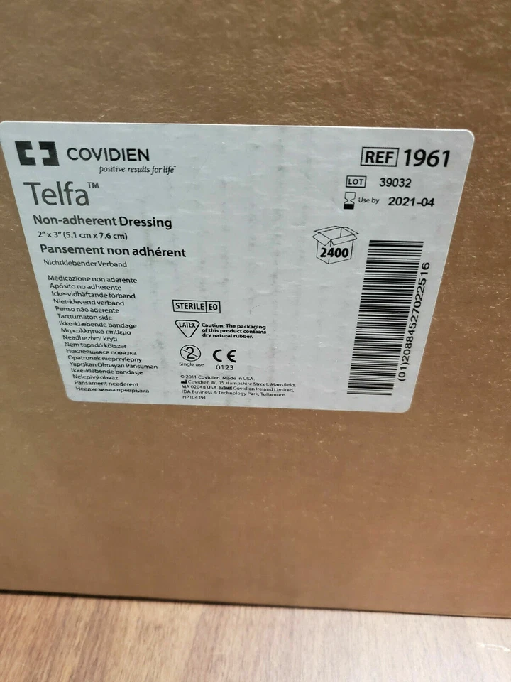 Estuche De 2400 Covidien Telfa 1961 2"x3" Aderezo No Adherente 04-2021 Foto 1 de 1