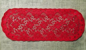 Lace Table Runner Red 14"x 54" Regency Livingroom Bedroom Dining Room Piano - Picture 1 of 4