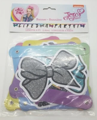 JoJo Siwa Life's A Party! 6 Foot Party Banner Decoration Nickelodeon New! - Image 1 of 2
