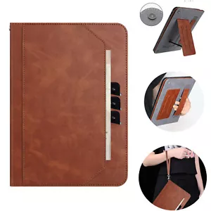 Leather Card Holder Smart Stand Case+Strap For iPad Pro 11 inch 2022/2018 Mini 7 - Picture 1 of 30
