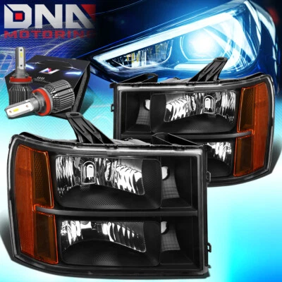 FARO PARA GMC SIERRA 1500/2500HD/3500HD 2007-2014 CON KIT LED + VENTILADOR FRÍO NEGRO Foto 1 de 4